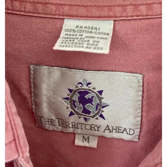 The Territory Ahead Men’s Pink Pearl Snap Long Sleeve Shirt Size M - Picture 2 of 10